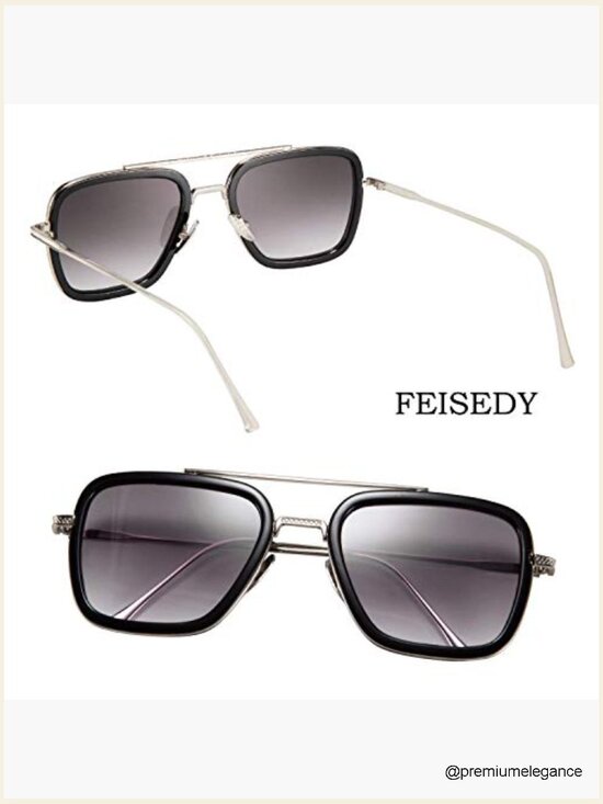 Retro Square Sunglasses UV400 Protection Driving Metal Frame Unisex main image 4